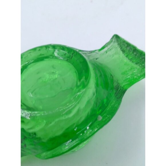 Vtg. Unmarked Possibly L. G Wright Mold Green Bird Glass Open Salt READ - Picture 7 of 14